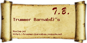 Trummer Barnabás névjegykártya