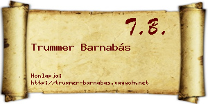 Trummer Barnabás névjegykártya